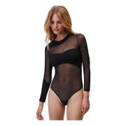 Zwart Mesh Bodysuit Undress Code , Black , Dames