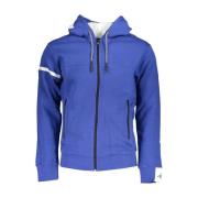 Blauwe Hoodie met Rits en Print U.s. Polo Assn. , Blue , Heren