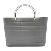 Pre-owned Leather chanel-bags Chanel Vintage , Gray , Dames