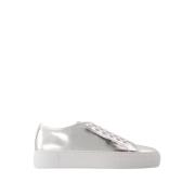 Glanzende Zilveren Leren Sneakers Common Projects , Gray , Dames