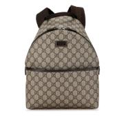 Pre-owned Canvas backpacks Gucci Vintage , Beige , Dames