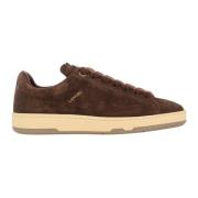 Suède Ronde Neus Sneakers Bruin Bordeaux Lanvin , Brown , Heren