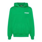 Logo Print Hoodie Sweater Lange Mouw Barrow , Green , Heren