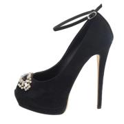 Pre-owned Suede heels Giuseppe Zanotti Pre-owned , Black , Dames