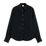 Zijden Crepe de Chine Blouse Aspesi , Black , Dames