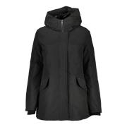 Zwarte Hoodie met Logo Woolrich , Black , Dames