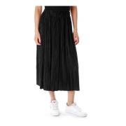 Geplooide Midi Rok Samsøe Samsøe , Black , Dames