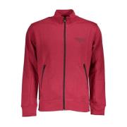 Fleece Zip Sweatshirt met Logo Print U.s. Polo Assn. , Pink , Heren