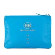 Pre-owned Leather wallets Balenciaga Vintage , Blue , Dames