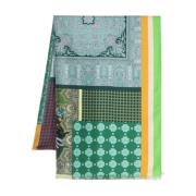 Zijden Patchwork Sjaal Groen Multicolor Pierre-Louis Mascia , Green , ...