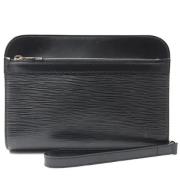 Pre-owned Leather clutches Louis Vuitton Vintage , Black , Dames