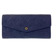 Pre-owned Leather wallets Louis Vuitton Vintage , Blue , Dames