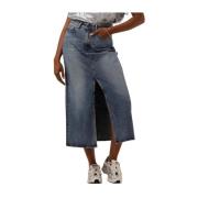 Vika Slit Denim Rok Co'Couture , Blue , Dames