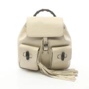 Pre-owned Leather backpacks Gucci Vintage , White , Dames