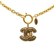 Pre-owned Metal necklaces Chanel Vintage , Yellow , Dames