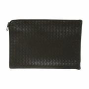 Pre-owned Leather clutches Bottega Veneta Vintage , Black , Dames