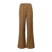 Flared Prince of Wales Broek Forte Forte , Beige , Dames