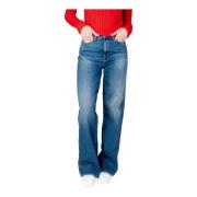 Blauwe Rits Knoopsluiting Dames Jeans Tommy Hilfiger , Blue , Dames