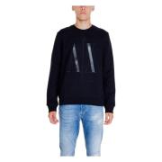 Zwart Print Ronde Hals Sweatshirt Armani Exchange , Black , Heren