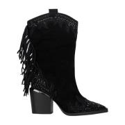 Fringe blokhak laars Alma EN Pena , Black , Dames