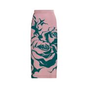 Bloemenprint Satijnen Maxi Rok Essentiel Antwerp , Pink , Dames