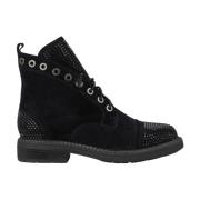 Glitter Veterschoenen Enkellaarsjes Alma EN Pena , Black , Dames