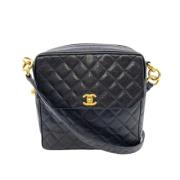 Pre-owned Leather chanel-bags Chanel Vintage , Black , Dames