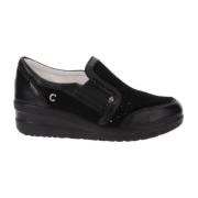 Leren Sneakers voor Dames Cinzia Soft , Black , Dames