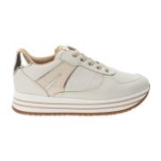 Leren Meisjes Sneakers Nerogiardini , Beige , Dames