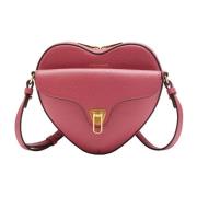 Leren Crossbody Tas met Ritssluiting Coccinelle , Pink , Dames