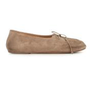 Bruine Suède Ballerina Platte Schoenen Marsell , Brown , Dames