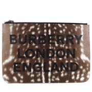 Pre-owned Leather clutches Burberry Vintage , Brown , Dames