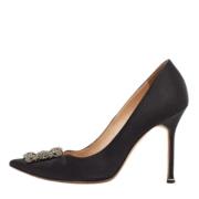 Pre-owned Satin heels Manolo Blahnik Pre-owned , Black , Dames