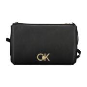 Zwarte Crossbody Tas met Ritssluiting Calvin Klein , Black , Dames