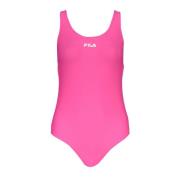 Dames Badpak Roze Logo Print Fila , Pink , Dames