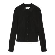 Polo-stijl cardigan slim Marc O'Polo , Black , Dames