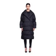 Oversized Lange Gewatteerde Jas Silvian Heach , Black , Dames