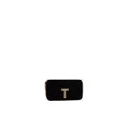 Zwarte Velvet Schoudertas met Gouden Hardware Tom Ford , Black , Dames