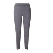 Cigarette Leg Broek met Elastische Riem Alberto Biani , Gray , Dames