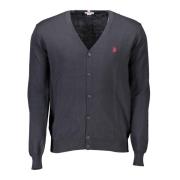 Blauwe Cardigan V-Hals Trui U.s. Polo Assn. , Blue , Dames