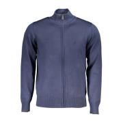 Blauwe Contrast Zip Sweater Geborduurd Logo U.s. Polo Assn. , Blue , H...