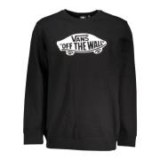 Zwarte Sweatshirt met Lange Mouwen Logo Print Vans , Black , Heren