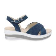 Leren Sandalen Elegant Comfortabele Stijl Cinzia Soft , Blue , Dames