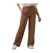 Khaki Wijde Viscose Broek By-Bar , Brown , Dames