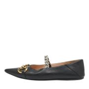 Pre-owned Leather flats Gucci Vintage , Black , Dames