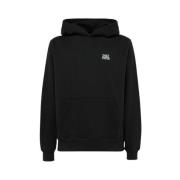 Effen Kleur Katoenen Hoodie met Logo Print Daily Paper , Black , Heren