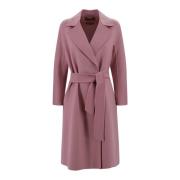 Roze Wol Kasjmier Zijde Midi Jas Max Mara Studio , Pink , Dames