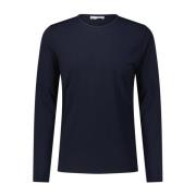 Katoen Mix Longsleeve Ideale Pasvorm Kiefermann , Blue , Heren