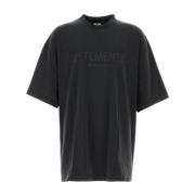 Oversized Zwart Katoenen T-shirt Vetements , Black , Heren