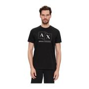 Zwart Logo Katoenen T-shirt Armani Exchange , Black , Heren